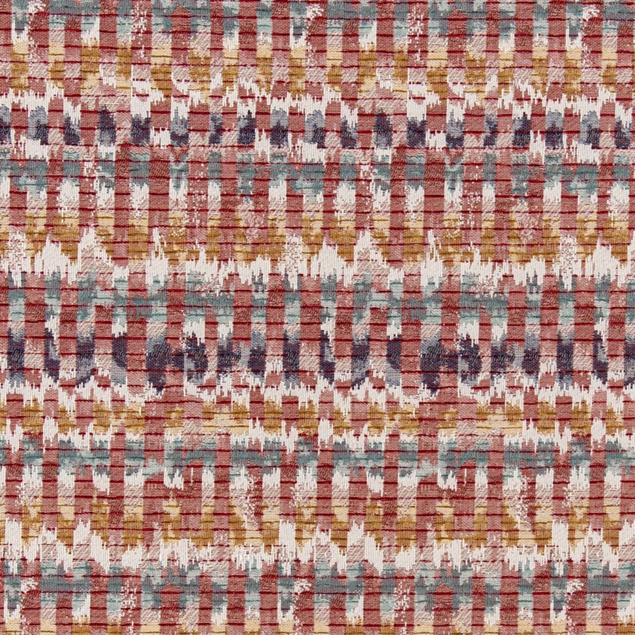 Ruby - Red & Burgundy Abstract & Geometric Upholstery Fabric 54 Inches"